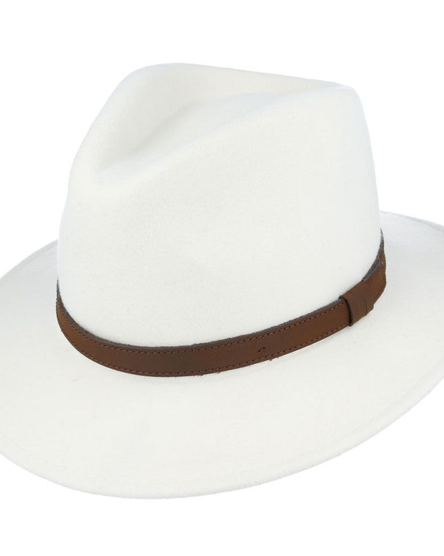 Fedora Hat Crushable Wool Felt With Leather Band