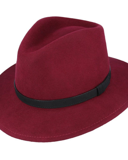 Fedora Hat Crushable Wool Felt With Leather Band