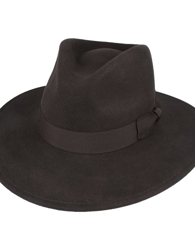 Wide Brim Fedora Hat Crushable Wool Felt