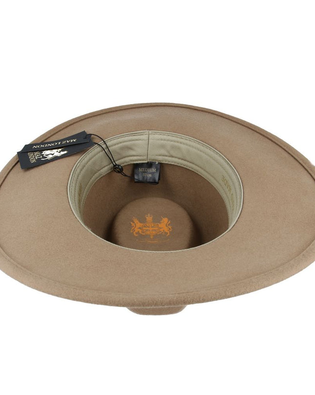 Wide Brim Fedora Hat Crushable Wool Felt