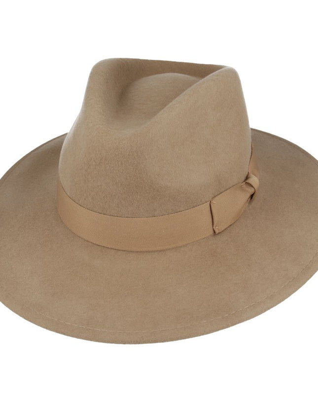 Wide Brim Fedora Hat Crushable Wool Felt