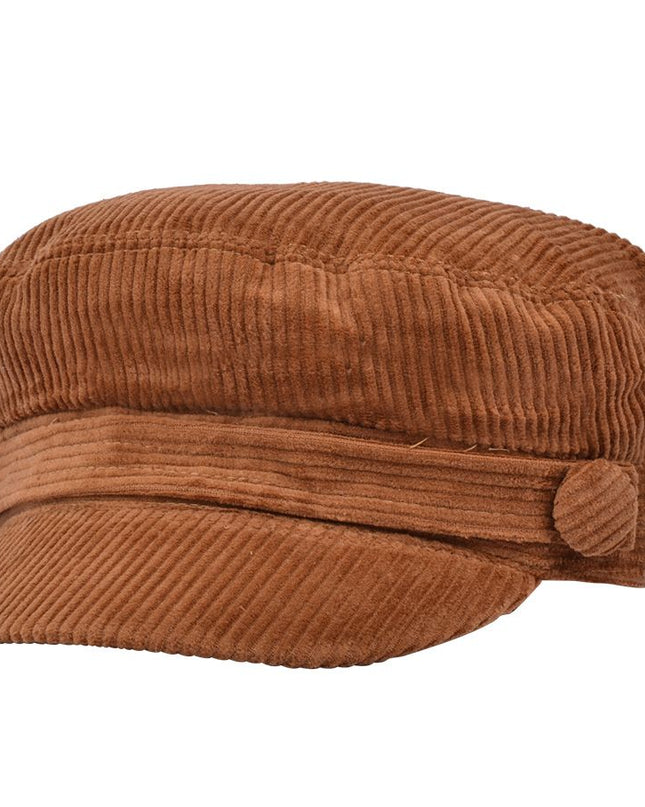 Fiddler Cap Corduroy Breton Greek Sailor Captain Hat