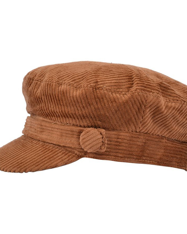 Fiddler Cap Corduroy Breton Greek Sailor Captain Hat