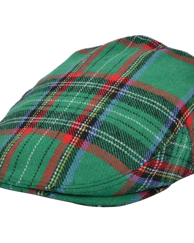 Men Scottish Tartan Wool Flat Caps