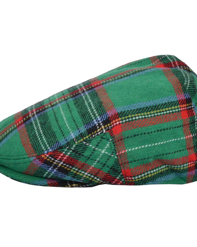 Men Scottish Tartan Wool Flat Caps