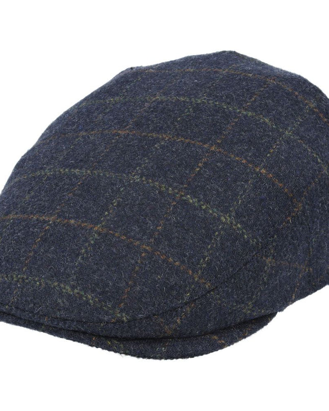Men Wool Tweed Over Check Flat Caps