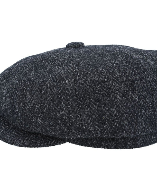 Harris Tweed Hat Newsboy Cap Herringbone 100% Pure Scottish Wool