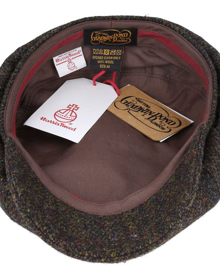 Harris Tweed Hat Newsboy Cap Herringbone 100% Pure Scottish Wool