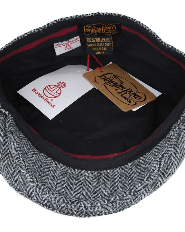 Harris Tweed Flat Cap 100% Pure Scottish Wool Herringbone Flat Cap