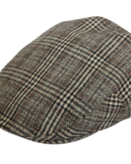 Men Check Tweed Flat Caps