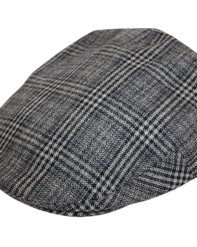 Men Check Tweed Flat Caps