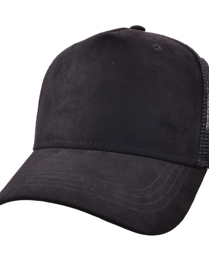 Faux Suede Baseball Cap Mesh Back Sports Cap