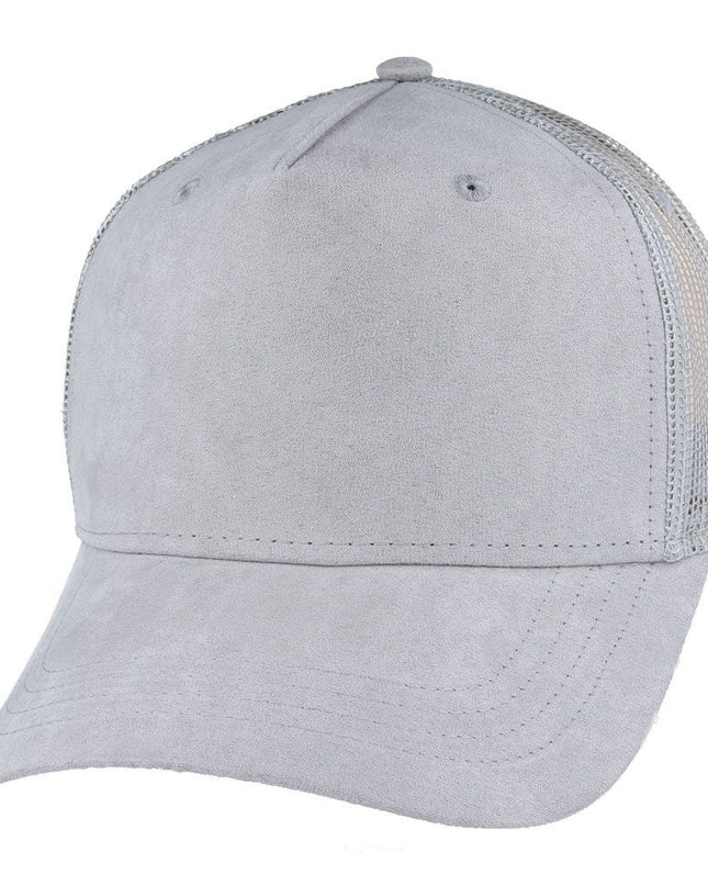 Faux Suede Baseball Cap Mesh Back Sports Cap