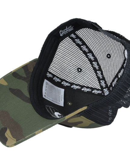 Carbon 8 Ball Mesh Trucker Baseball Cap