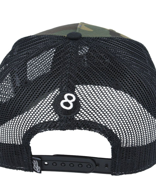 Carbon 8 Ball Mesh Trucker Baseball Cap