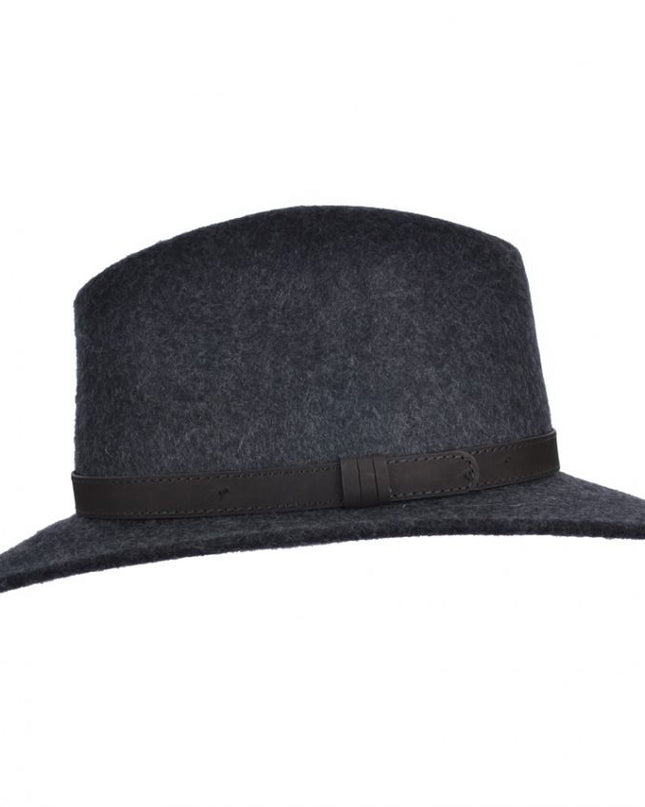 Fedora Hat Crushable Wool Felt With Leather Band