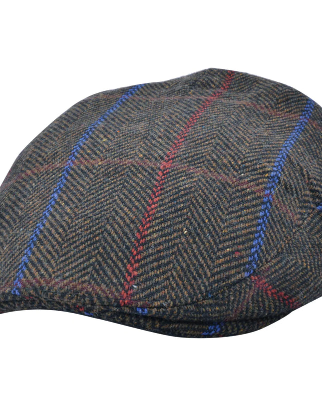 Men Over Check Herringbone Flat Caps