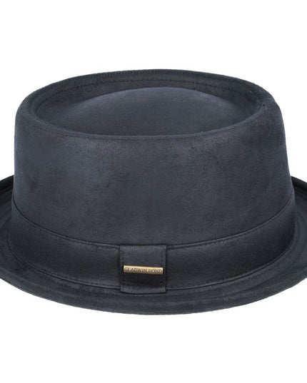 Gladwin Bond Leather Look Vintage Pork Pie Hat