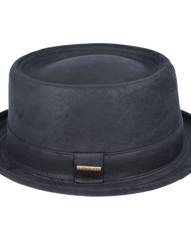 Gladwin Bond Leather Look Vintage Pork Pie Hat