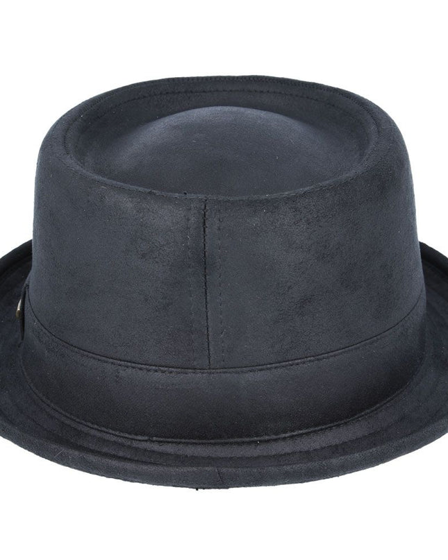 Gladwin Bond Leather Look Vintage Pork Pie Hat