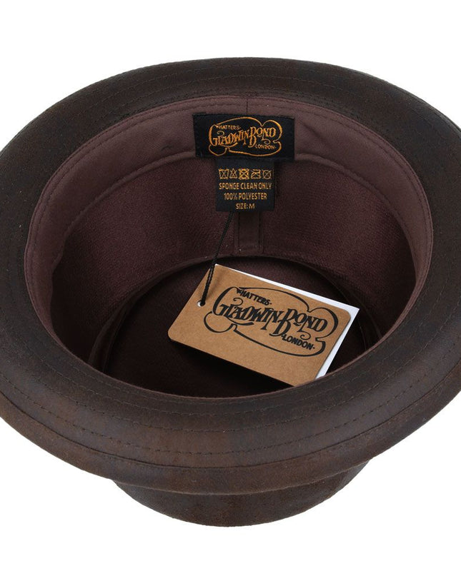 Gladwin Bond Leather Look Vintage Pork Pie Hat