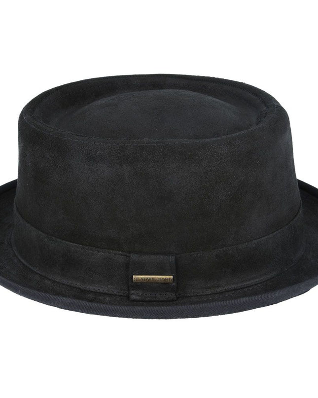 The Pork Pie Hat 100% Sheepskin Leather Vintage Hat