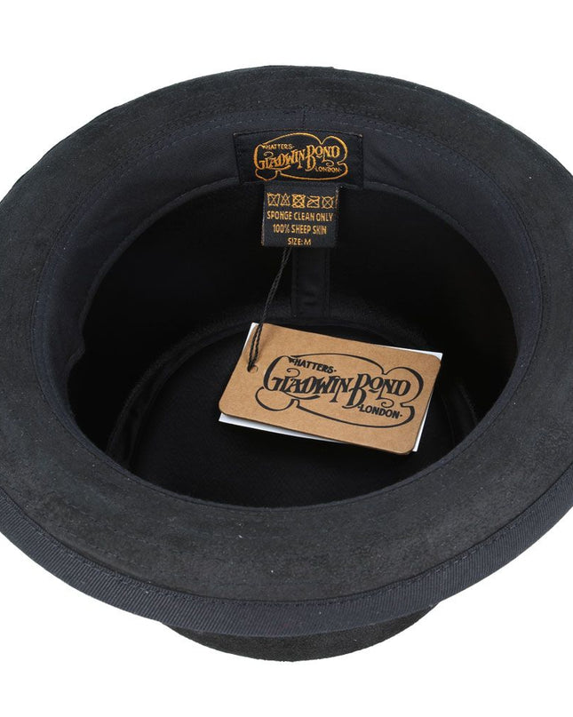 The Pork Pie Hat 100% Sheepskin Leather Vintage Hat