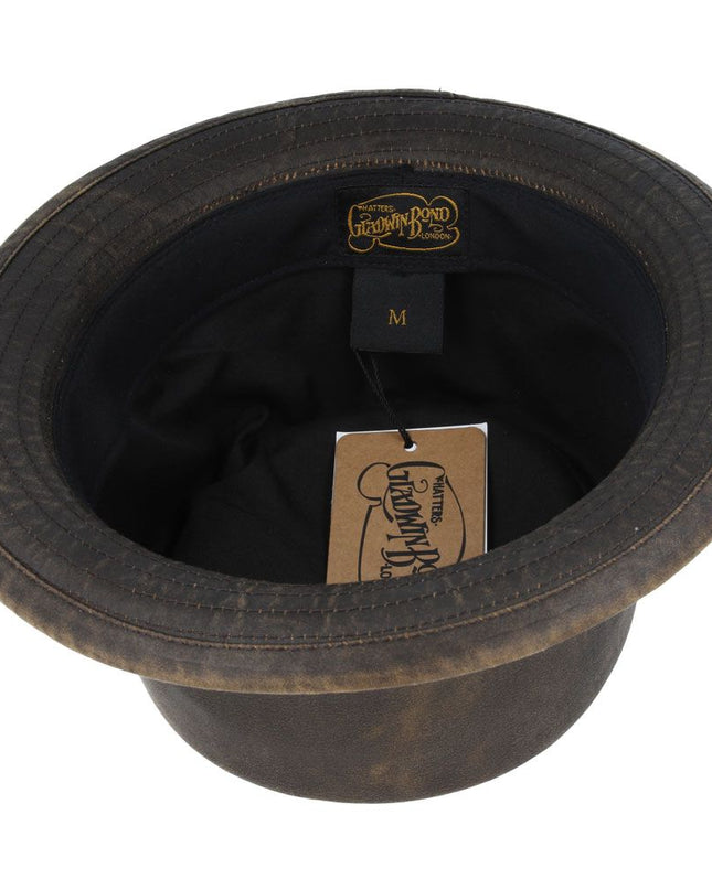 The Vintage Pork Pie Hat  100% Cotton Water Repellent - Brown