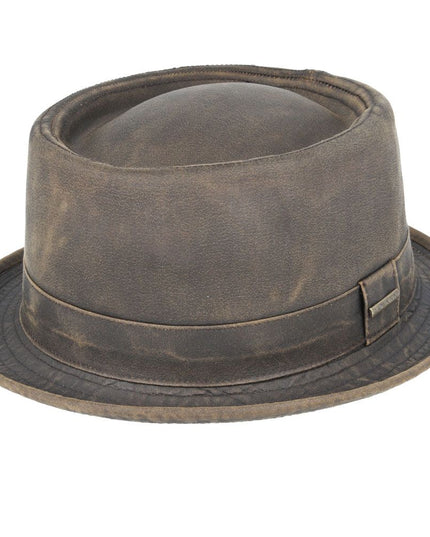The Vintage Pork Pie Hat  100% Cotton Water Repellent - Brown