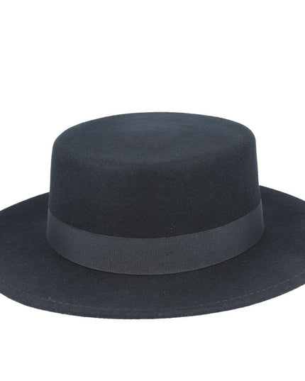 Wide Brim Pork Pie Hat 100% Wool Stiff Brim Boater Hat