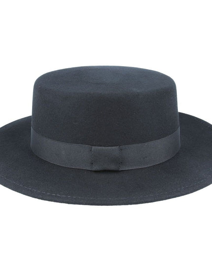Wide Brim Pork Pie Hat 100% Wool Stiff Brim Boater Hat