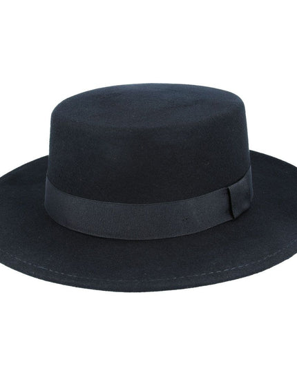 Wide Brim Pork Pie Hat 100% Wool Stiff Brim Boater Hat