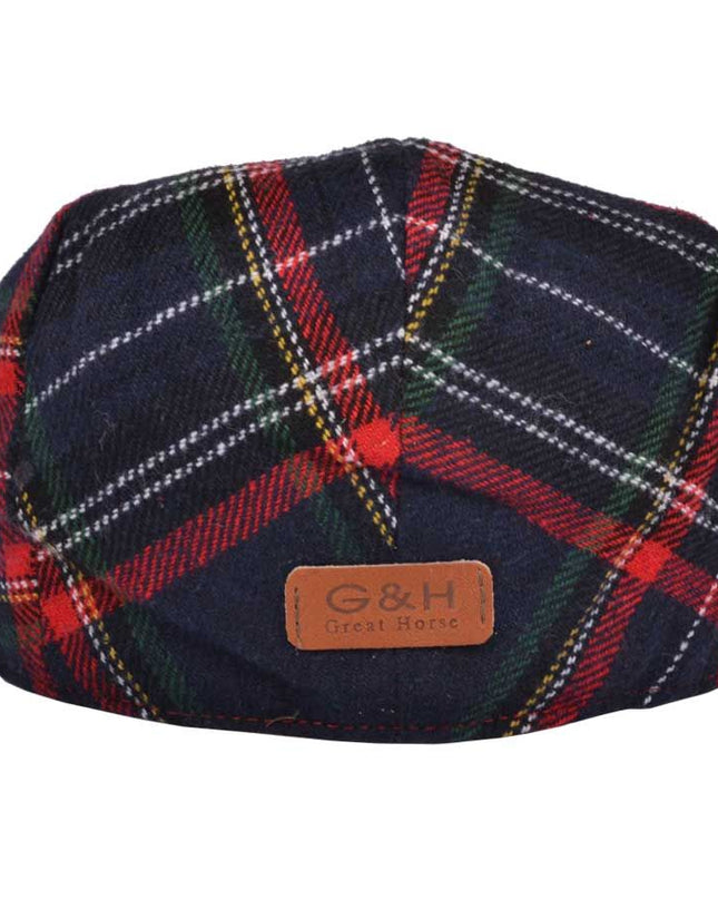 Men Scottish Tartan Wool Flat Caps