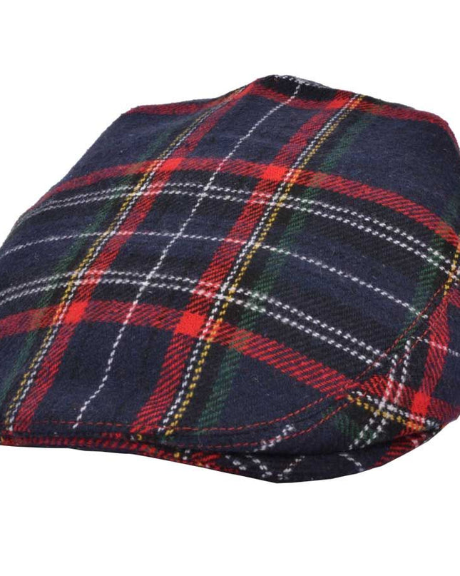 Men Scottish Tartan Wool Flat Caps