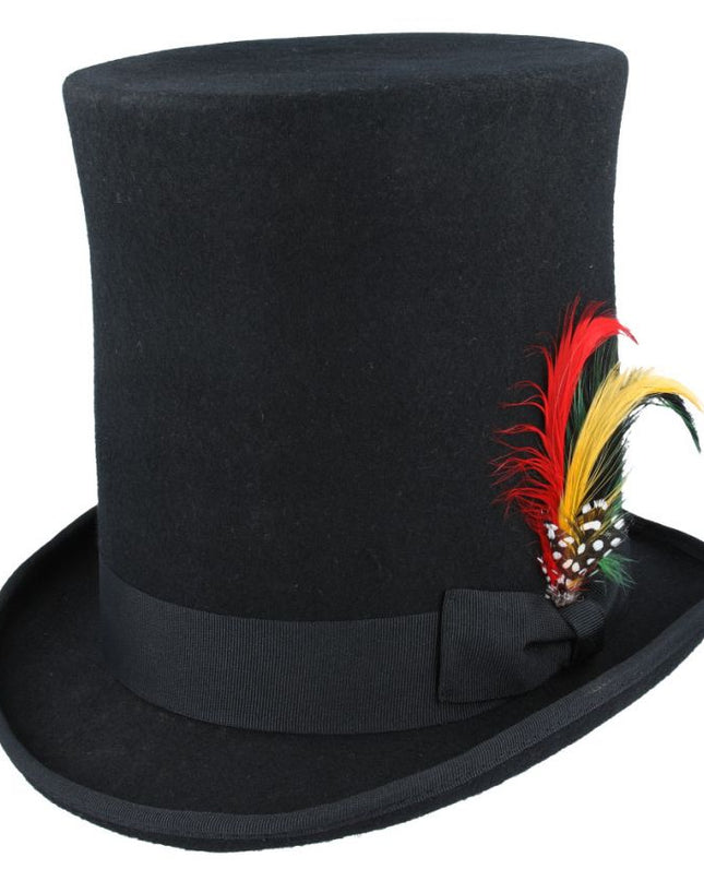 Stovepipe Wool Top Hat 8" Tall Abraham Lincoln Hat - Black