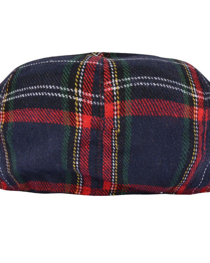Men Scottish Tartan Newsboy Cap Wool Blend 8 Panel