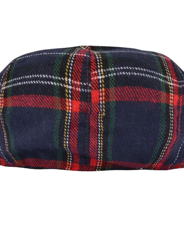 Men Scottish Tartan Newsboy Cap Wool Blend 8 Panel