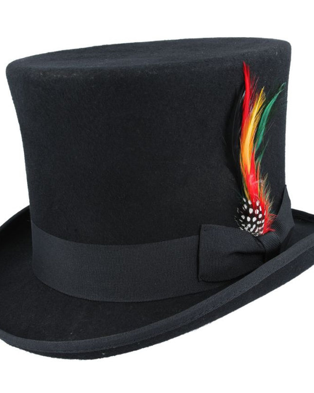 Victorian Top Hat Wool Felt Traditional 6" Tall