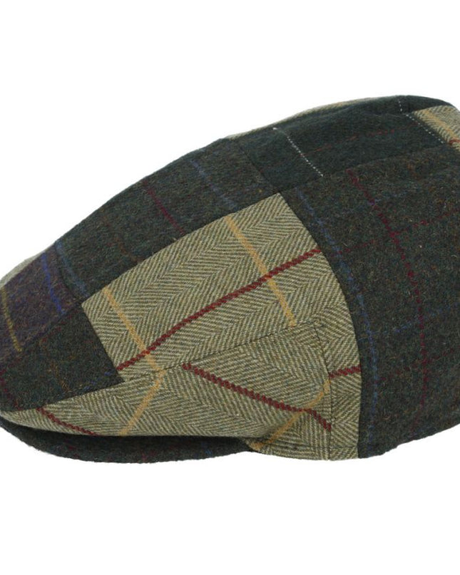 Men Country Tweed Patchwork Flat Cap