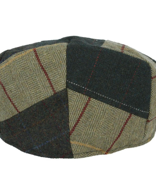 Men Country Tweed Patchwork Flat Cap