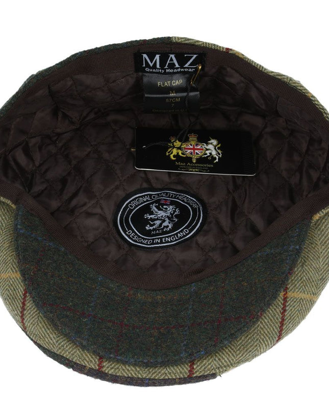 Men Country Tweed Patchwork Flat Cap