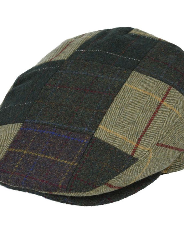Men Country Tweed Patchwork Flat Cap
