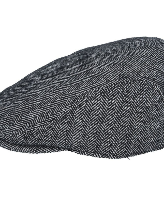 Men Country Tweed Herringbone Flat Cap