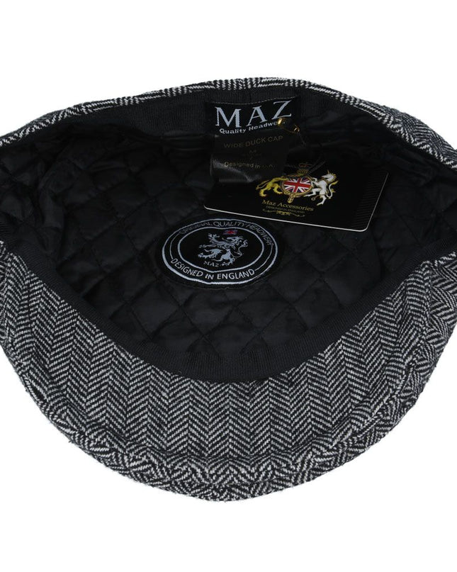 Men Country Tweed Herringbone Flat Cap