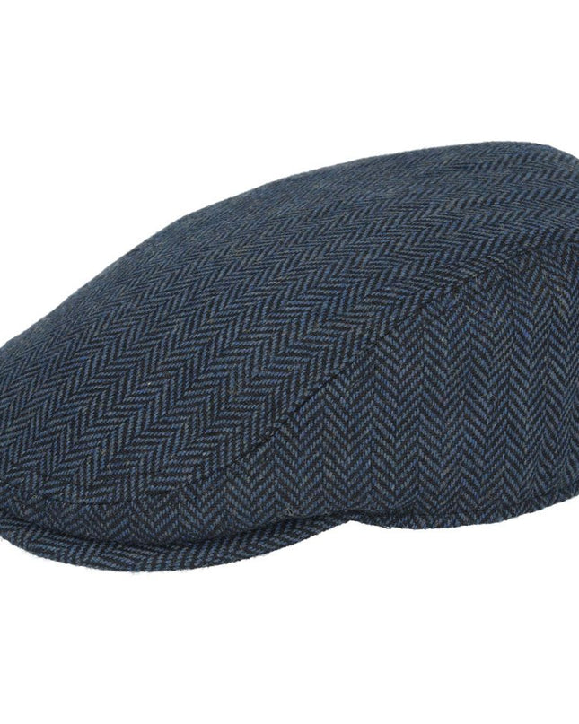Men Country Tweed Herringbone Flat Cap