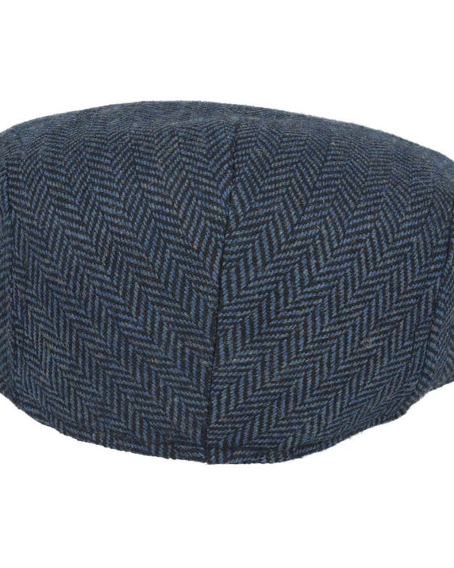Men Country Tweed Herringbone Flat Cap