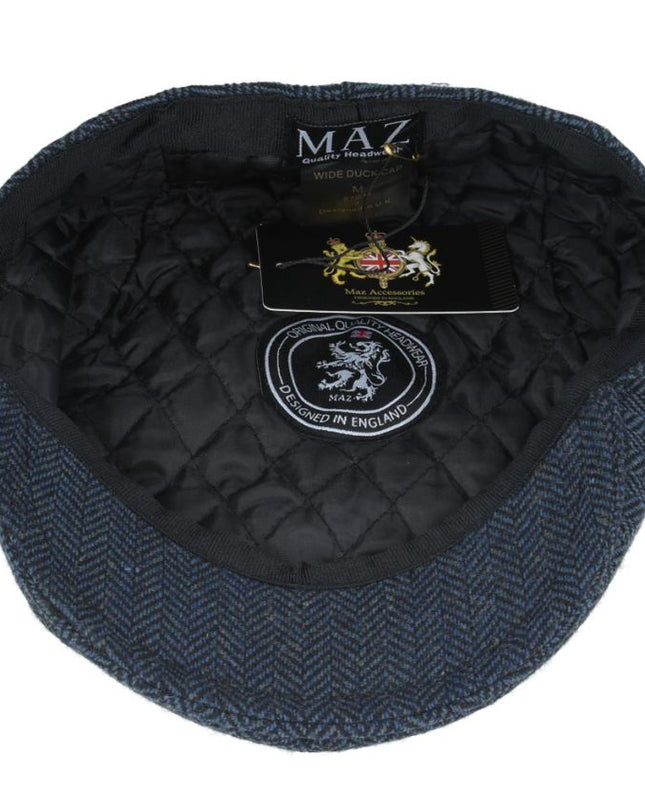 Men Country Tweed Herringbone Flat Cap