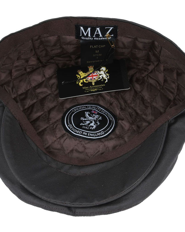 Men Water Repellent Oilcloth Flat Cap