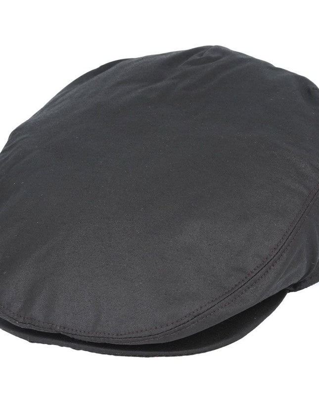 Men Water Repellent Oilcloth Flat Cap