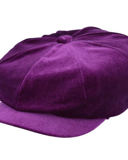 Ladies Fashion Velvet Baker Boy Hat